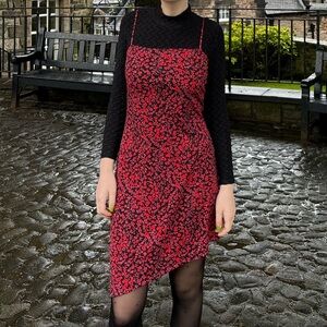 Vintage asymmetrical floral dress